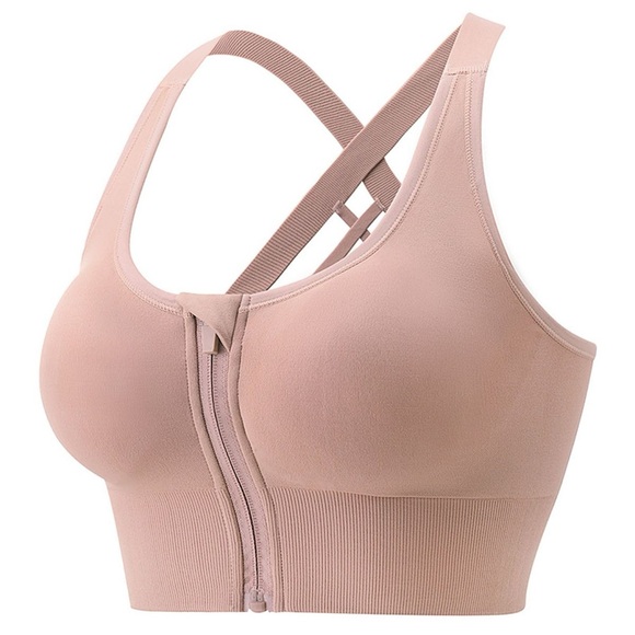 3 PC SET - High-Impact Sports Bras –Breathable Zip-Front Crisscross Back - Picture 7 of 14